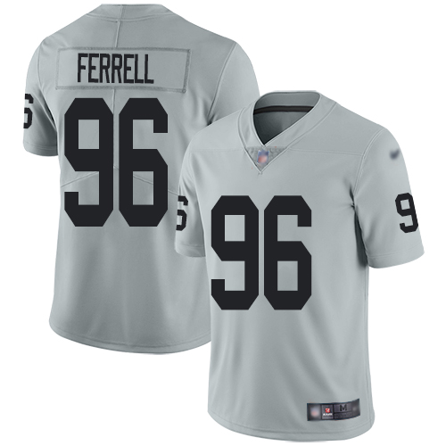 Men Oakland Raiders Limited Silver Clelin Ferrell Jersey NFL Football #96 Inverted Legend Jersey